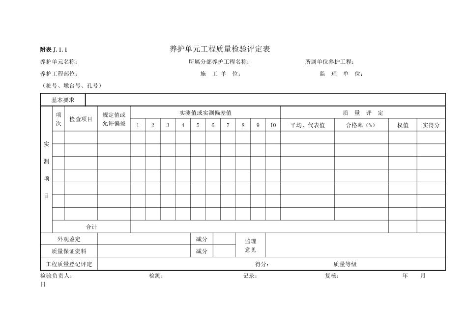 《公路养护工程质量检验评定标准》部分规范表式_第3页