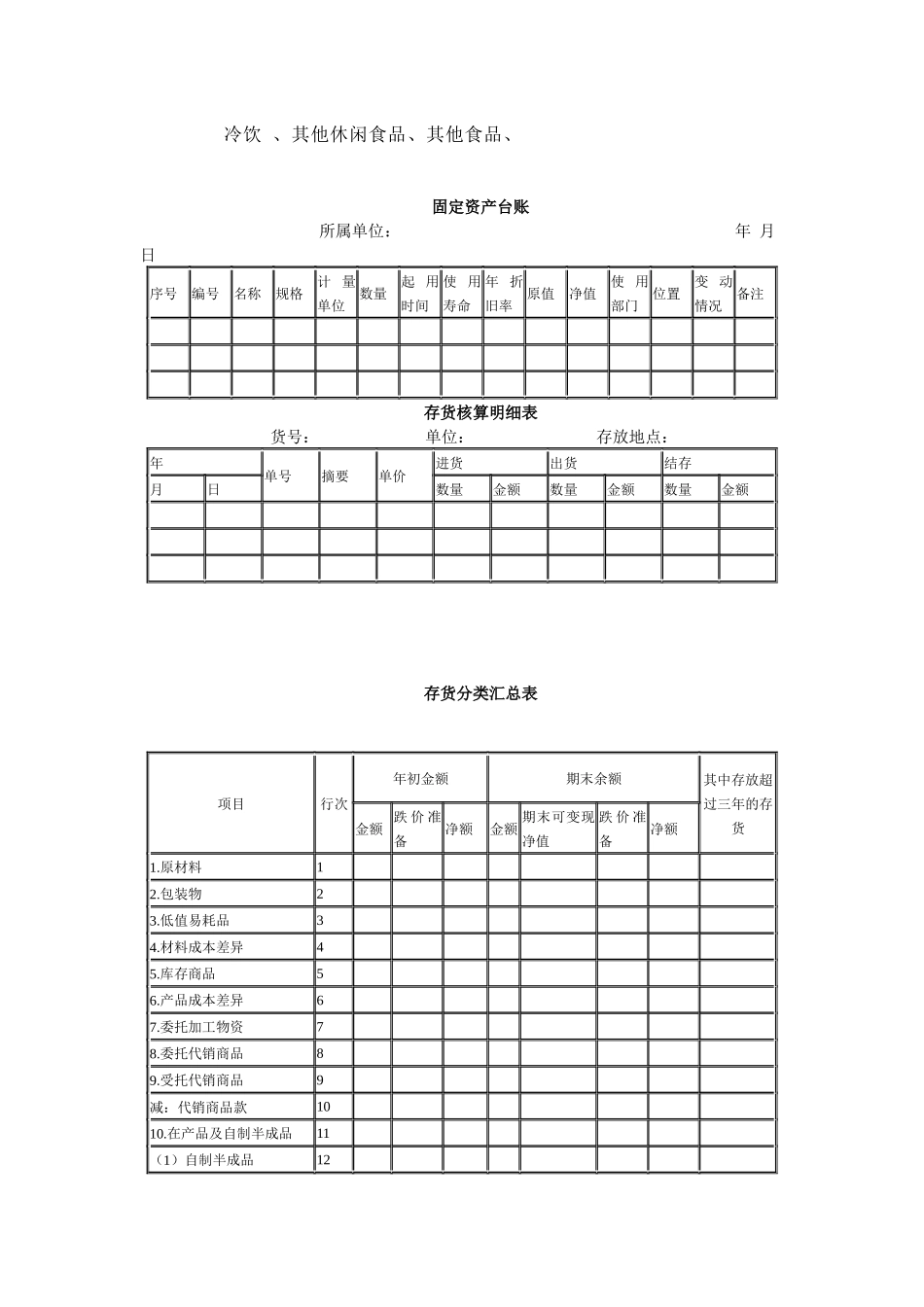 固定资产、各种日报表_第3页