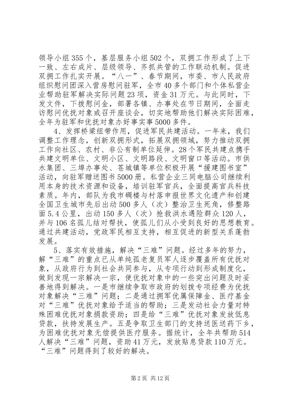 市政府年度民政工作总结_第2页