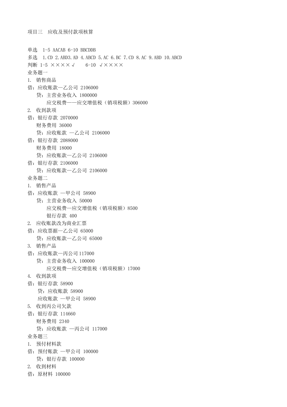 财务会计实务参考答案_第3页