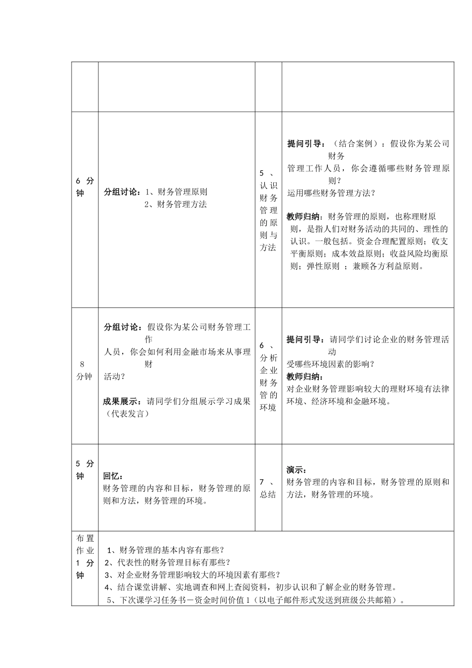 广东机电职业技术学院财务管理课教学方案_第3页