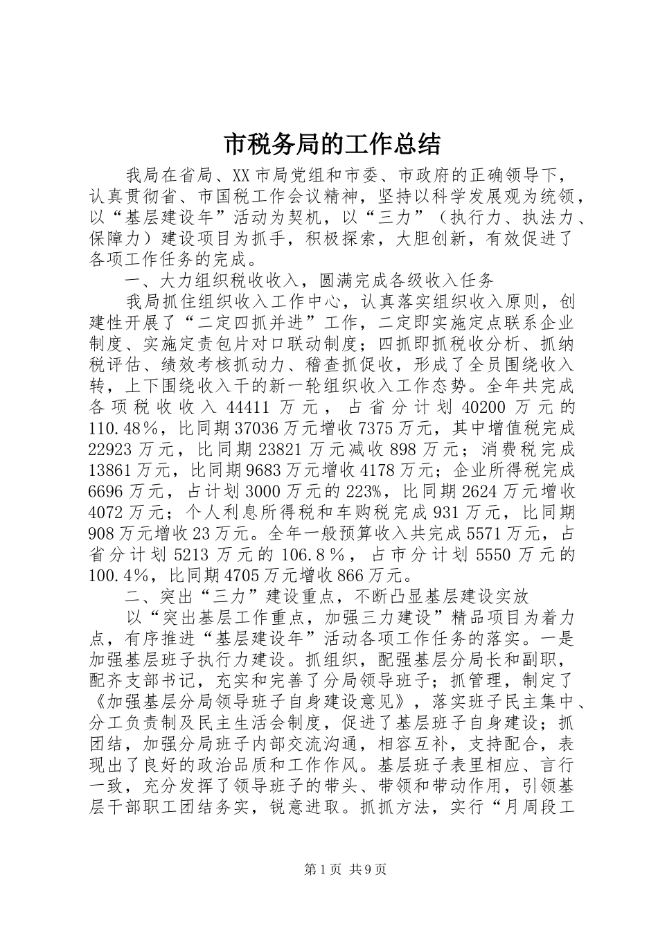 市税务局的工作总结_第1页