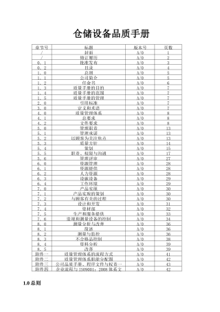 仓储设备质量手册