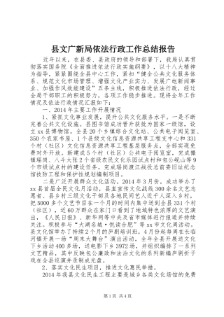 县文广新局依法行政工作总结报告