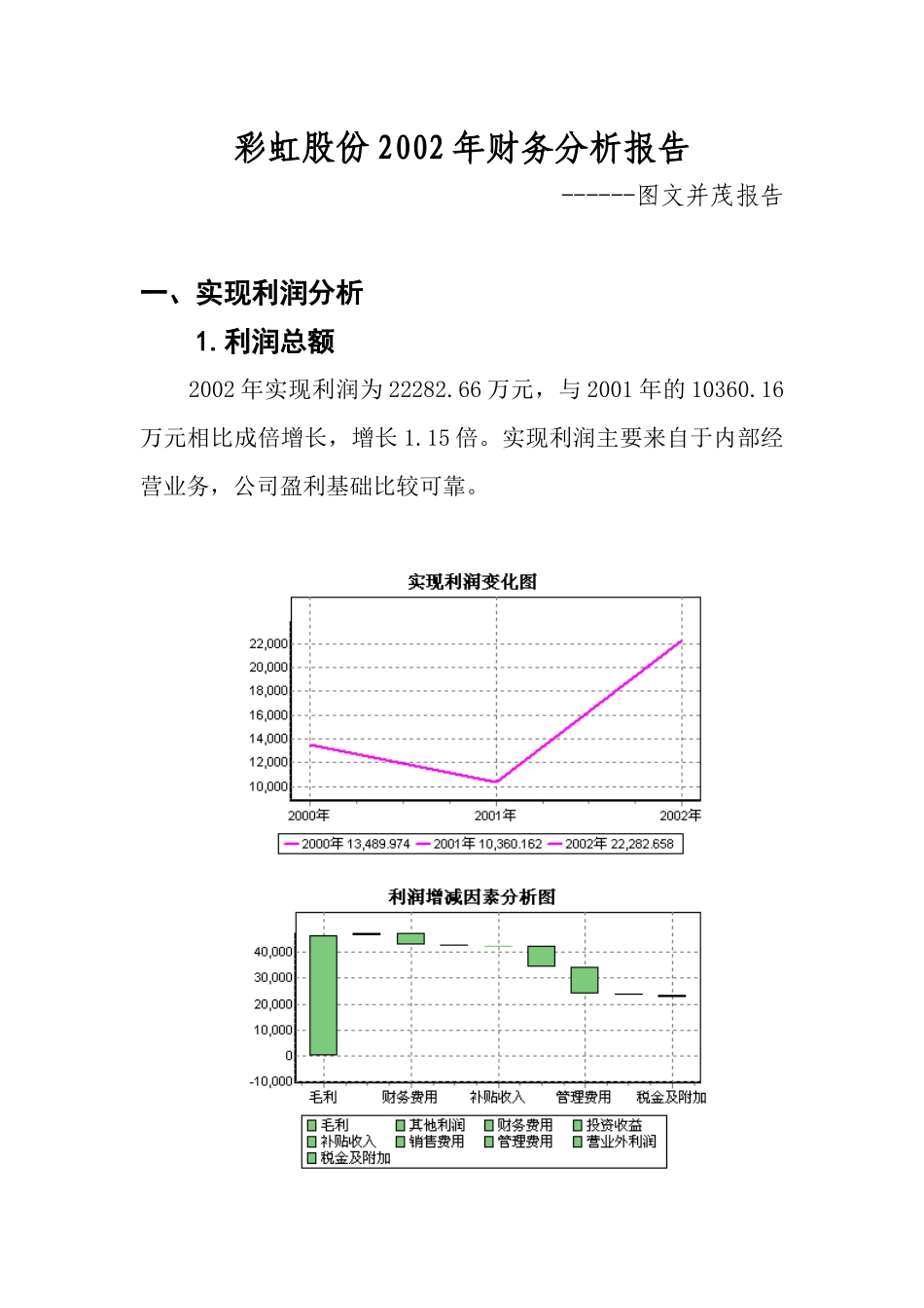 彩虹股份某某年财务分析报告_第1页