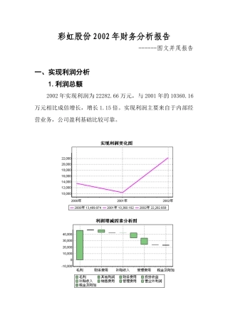 彩虹股份某某年财务分析报告