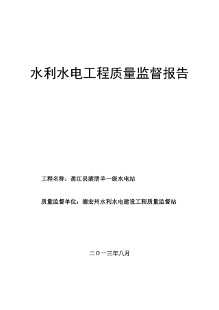 电站质量评定报告