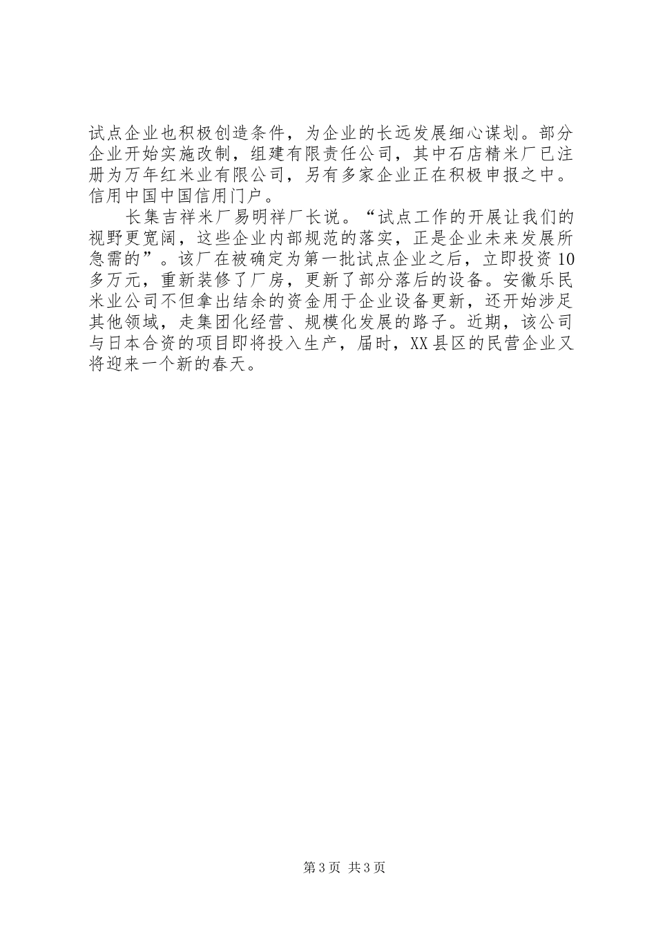 县粮食安全信用体系建设试点企业总结_第3页
