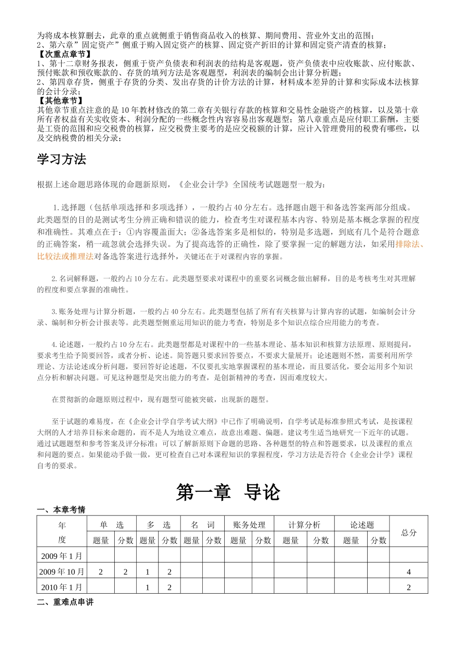 XXXX自考企业会计学串讲_第2页