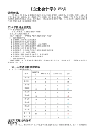 XXXX自考企业会计学串讲