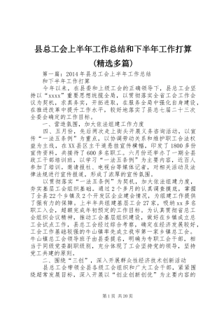 县总工会上半年工作总结和下半年工作打算(精选多篇)