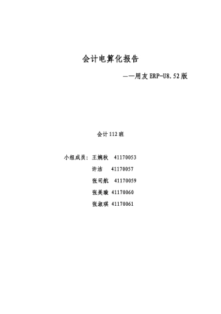 会计电算化报告