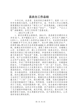 县农办工作总结