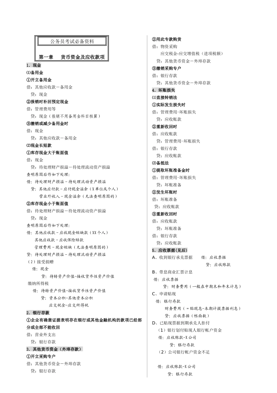 【公务员】会计分录大全(word格式合并))_第1页