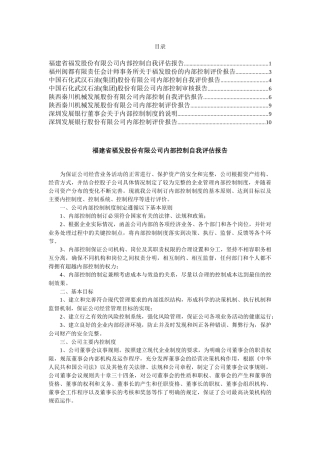 部分公司内部控制自我评估报告及注册审计报告
