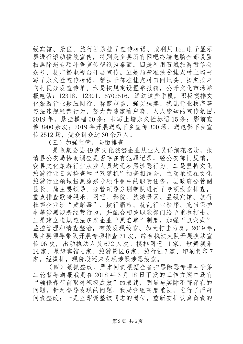 县文广新旅局扫黑除恶专项斗争工作总结_第2页