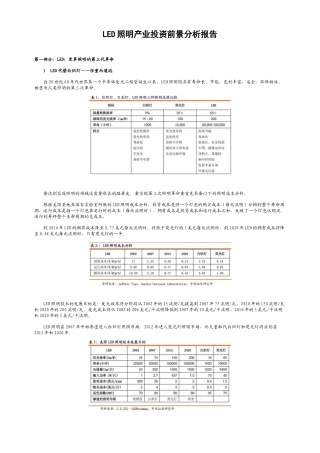 LED照明产业投资前景分析报告