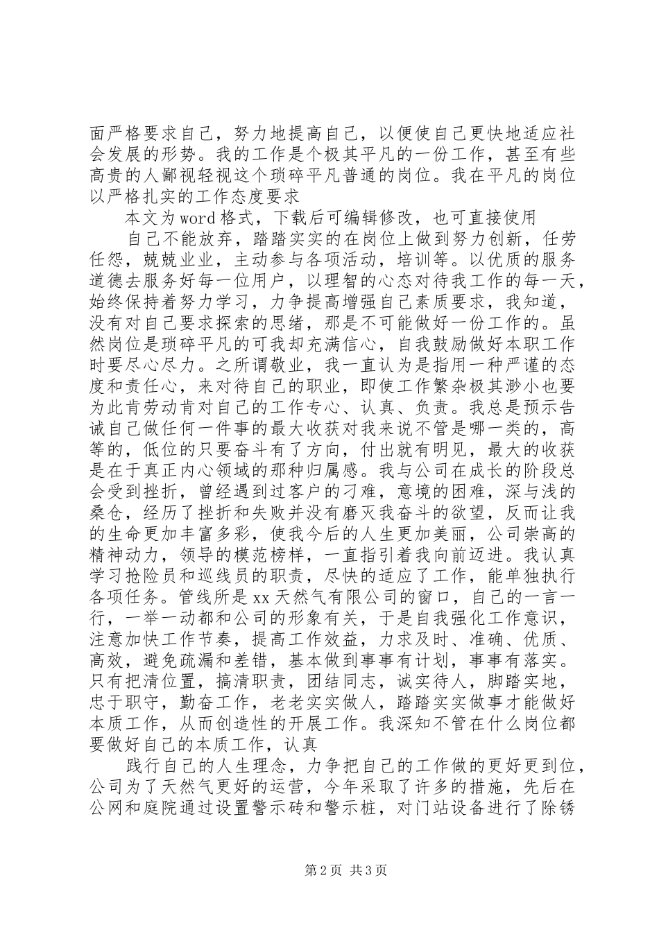 天然气公司个人工作总结范文_第2页