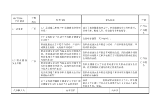 OHSAS18001查检表