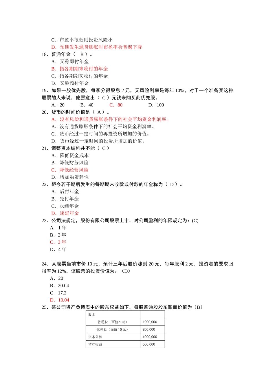 财务管理综合练习(含论述题)_第2页