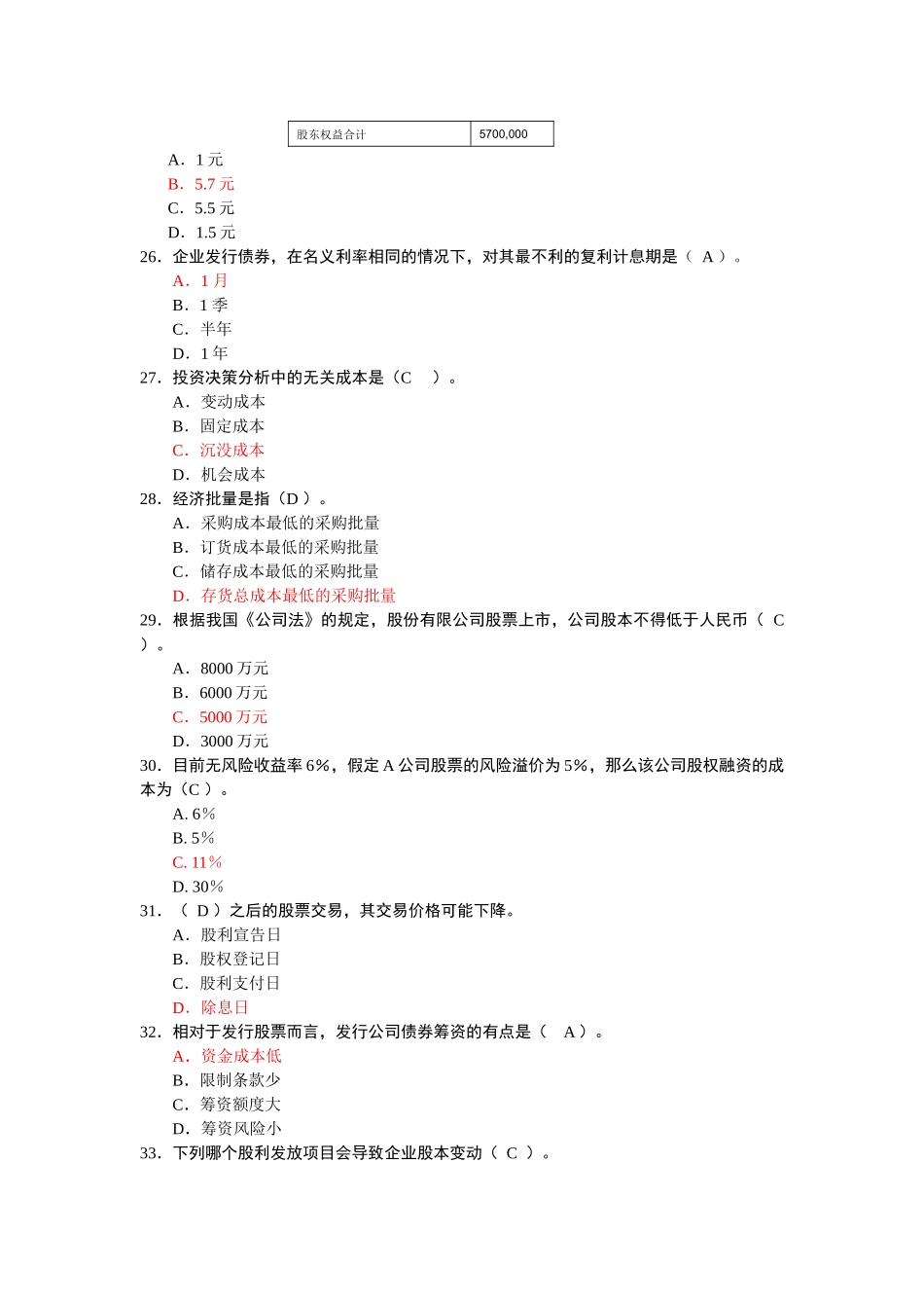 财务管理综合练习(含论述题)_第3页