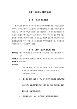 财务审计典型教案