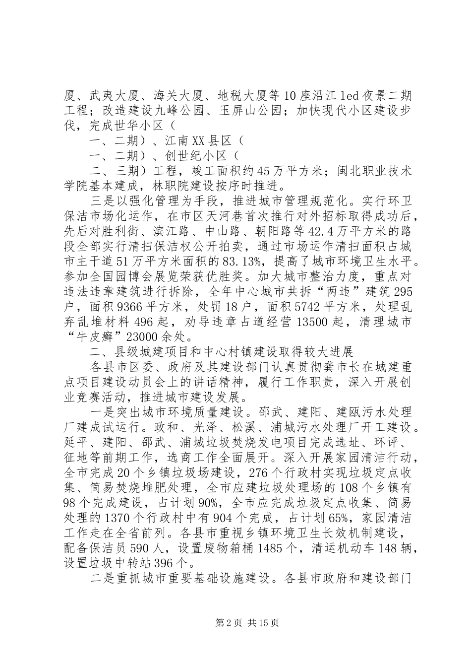 市政府城建的工作总结5篇_第2页