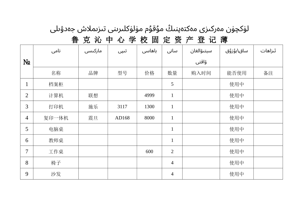 固定资产登记薄_第1页