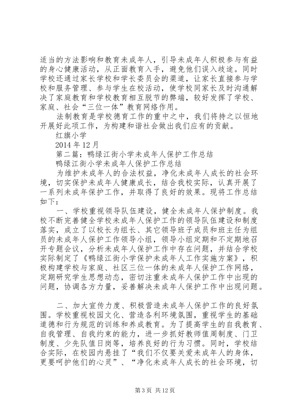 小学未成年人保护工作总结(精选多篇)_第3页