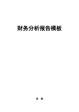 财务分析报告模板( 59页)