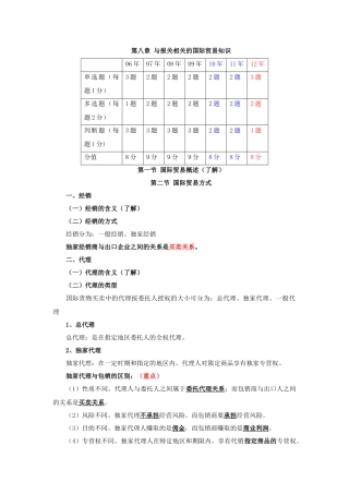 XXXX报关员精讲班讲义(第八章)