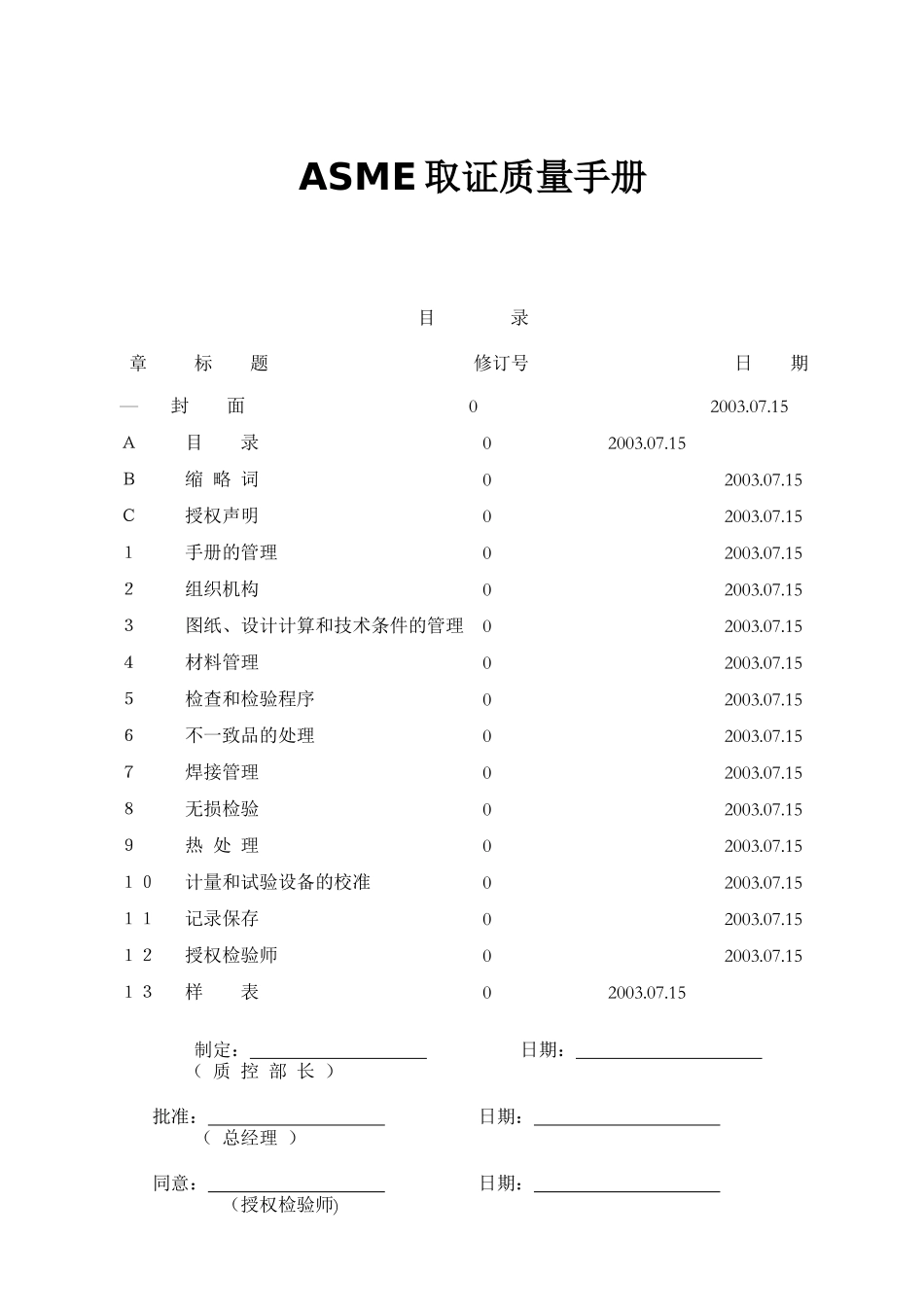ASME取证质量手册(1)_第1页