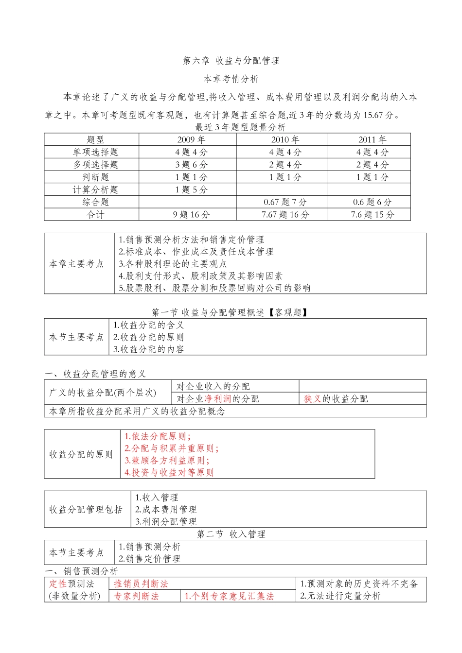 XXXX中级财务管理-6-收益与分配管理_第1页