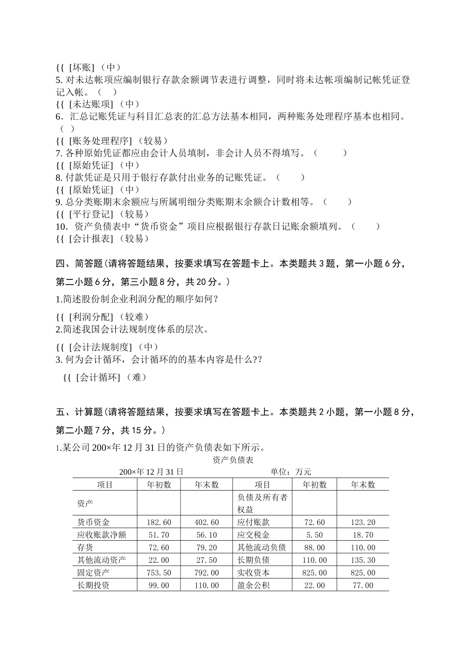 《会计学原理》考试试卷_第3页