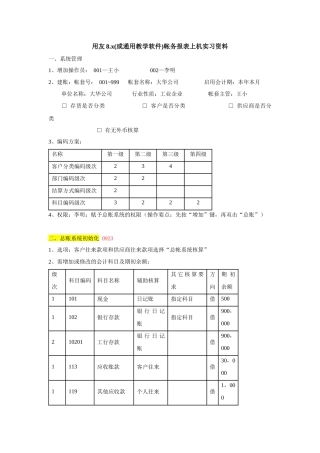 华师 会计电算化上机实习、