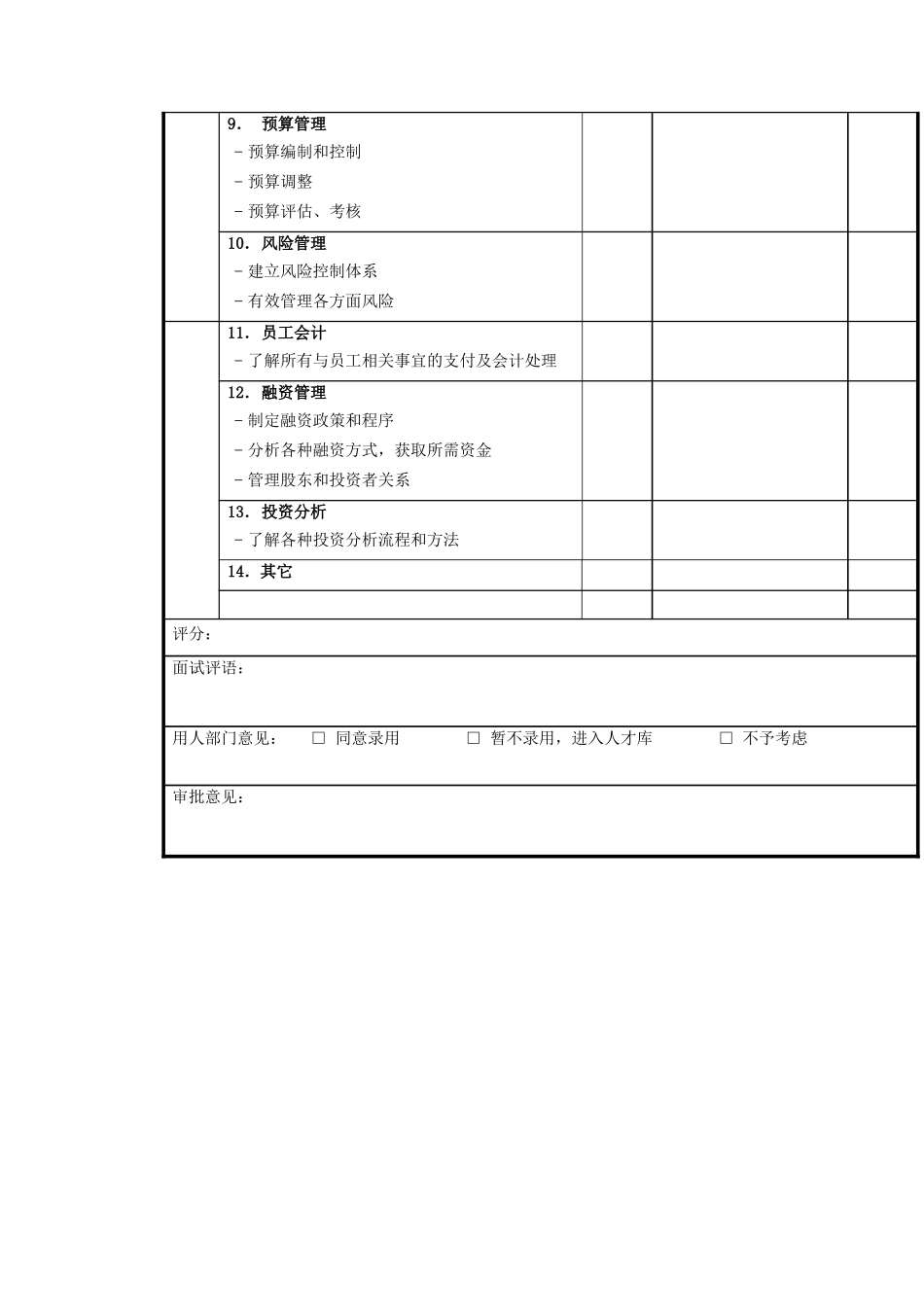 财务核算部招聘复试表格_第2页