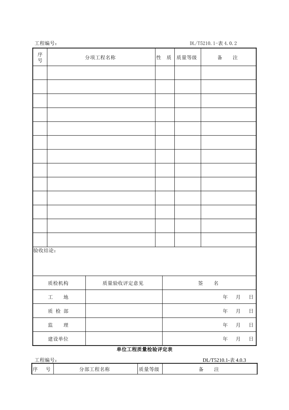 DLT5161表格大全(电气装置安装工程质量检验及评定规程)(DOC201页)_第2页