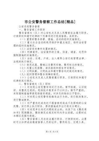 市公安警务督察工作总结[精品]