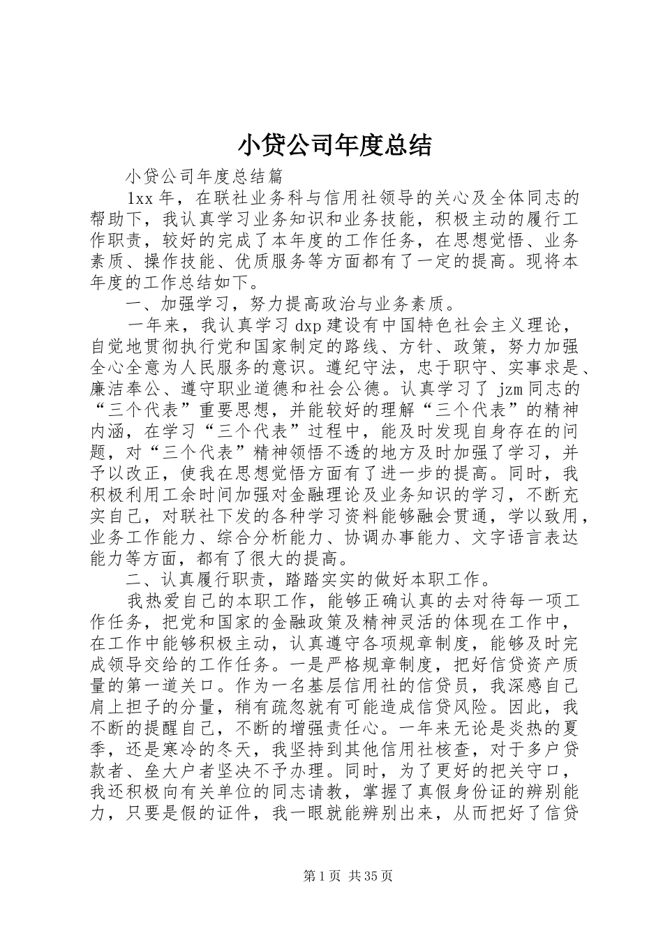 小贷公司年度总结_第1页