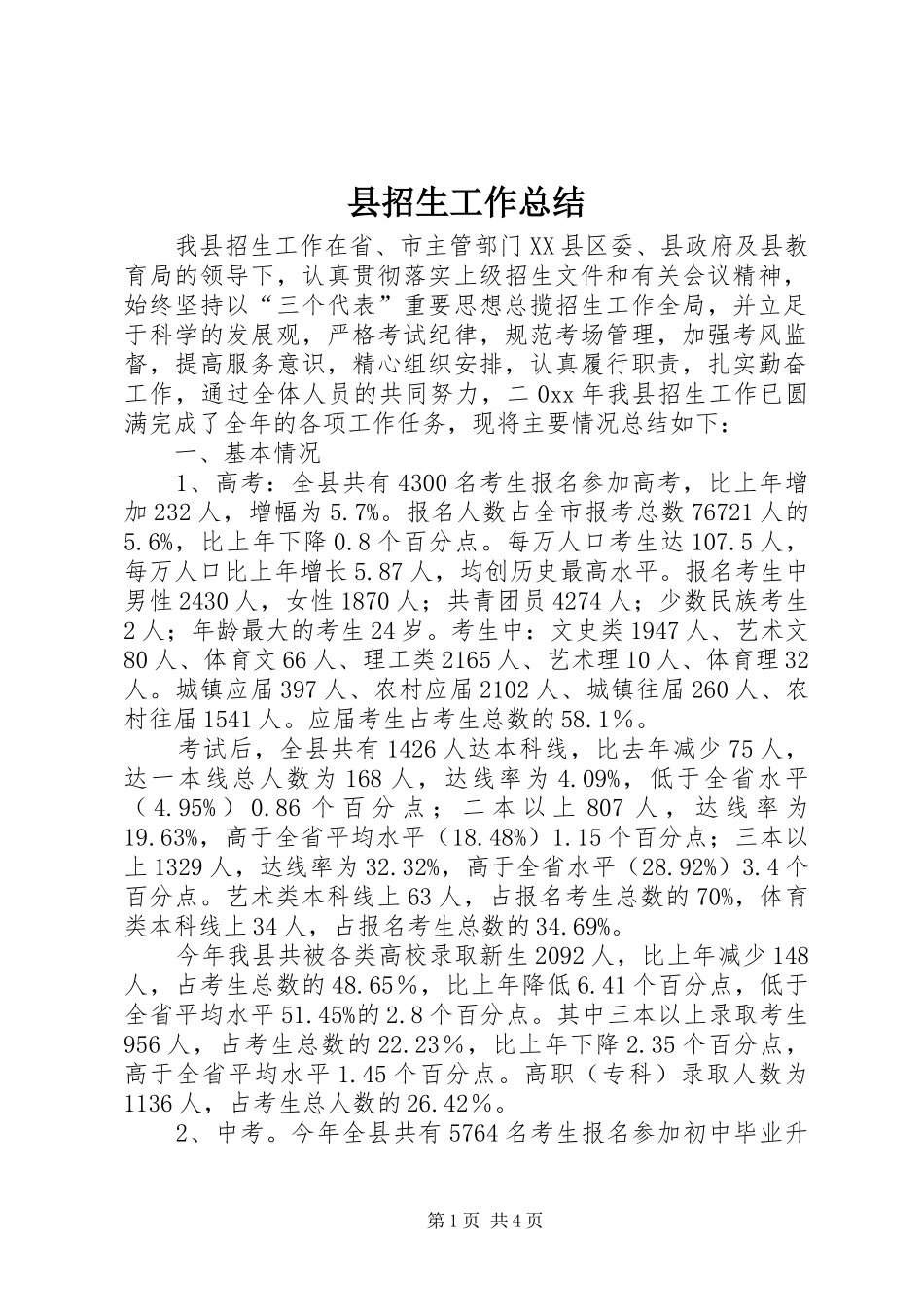 县招生工作总结_第1页