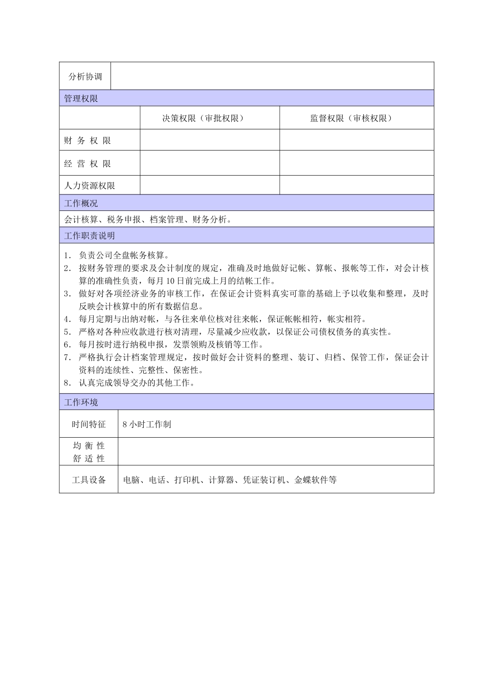 XX商场会计职位说明书_第2页