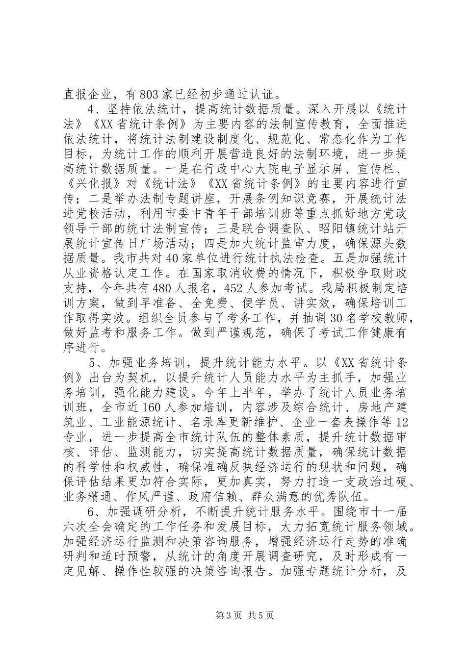 市统计局XX年工作总结暨XX年工作思路_第3页