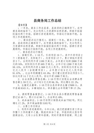 县商务局工作总结