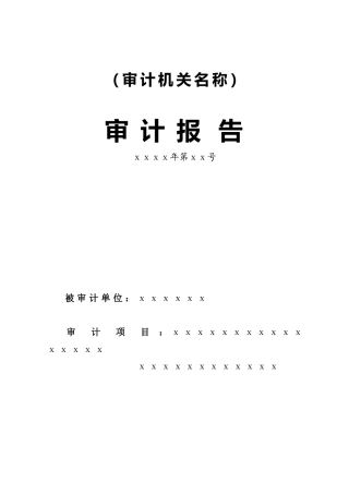 《审计报告》文书印制说明