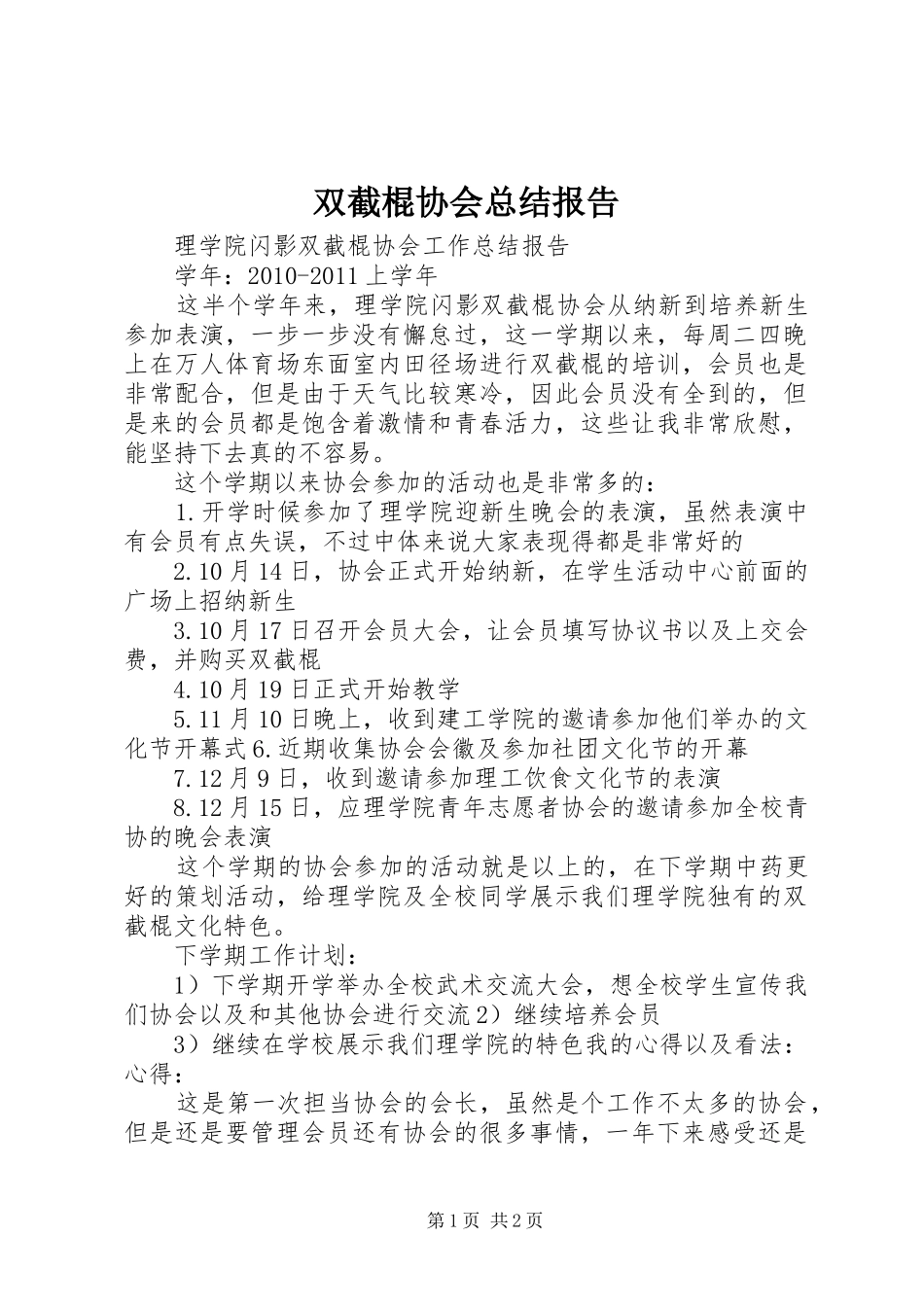 双截棍协会总结报告_第1页