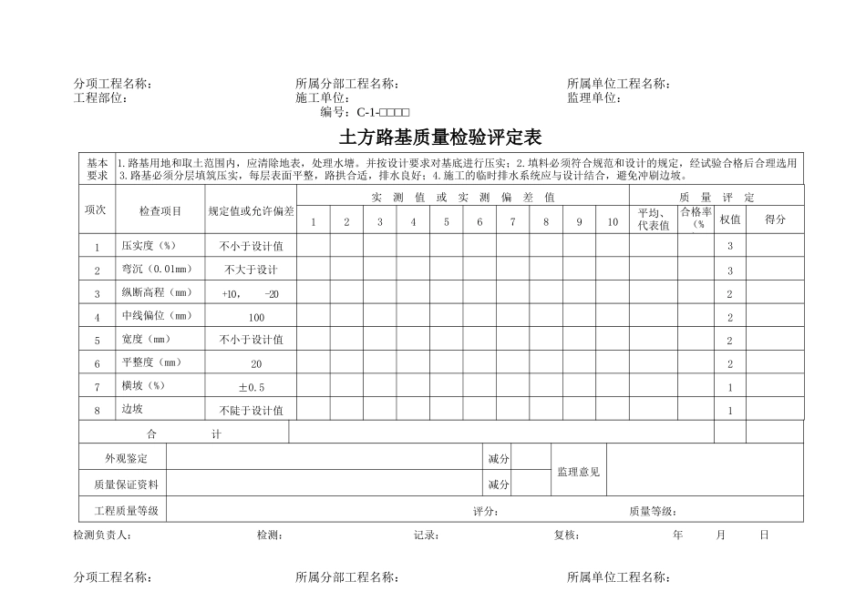 C-工程质量评定表_第3页