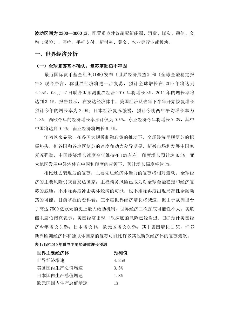 XXXX年世界各大投行对全球经济复苏均给与确定性结论_第3页
