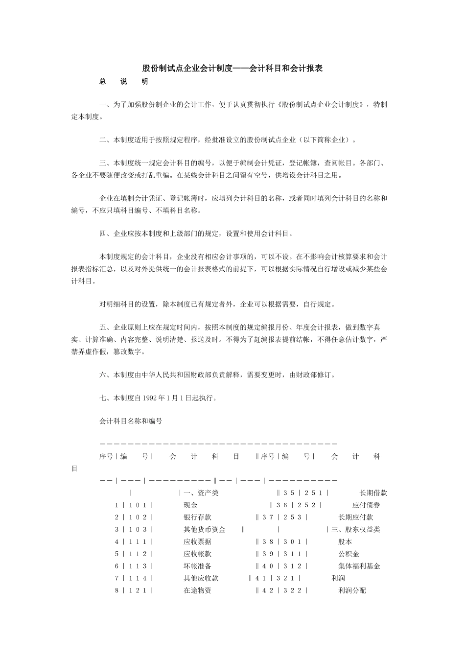 股份制试点企业会计制度( 41页)_第1页