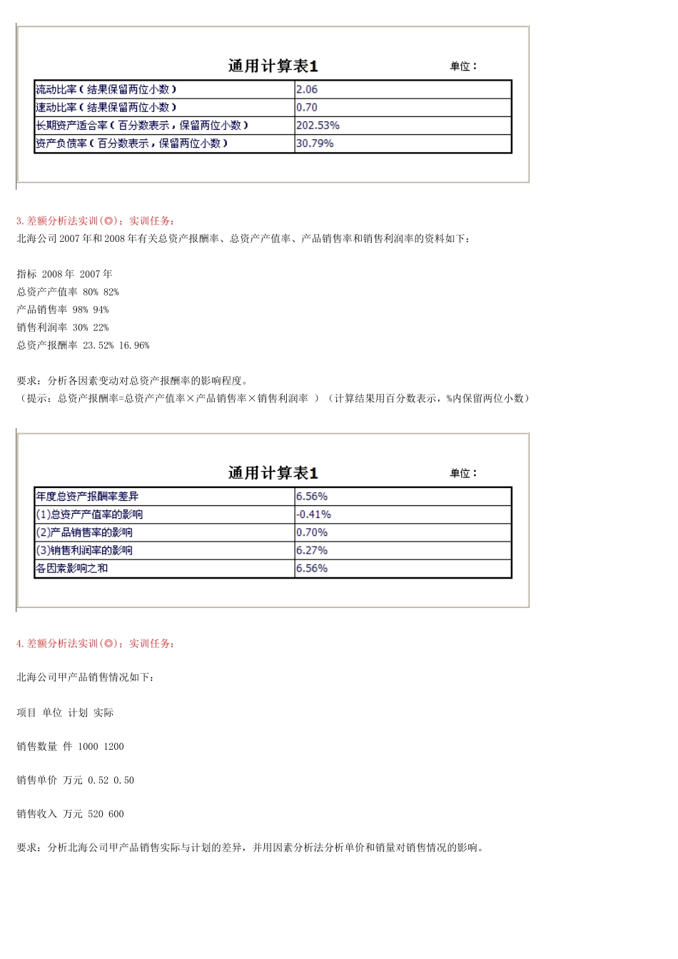 财务分析方法实训_第2页