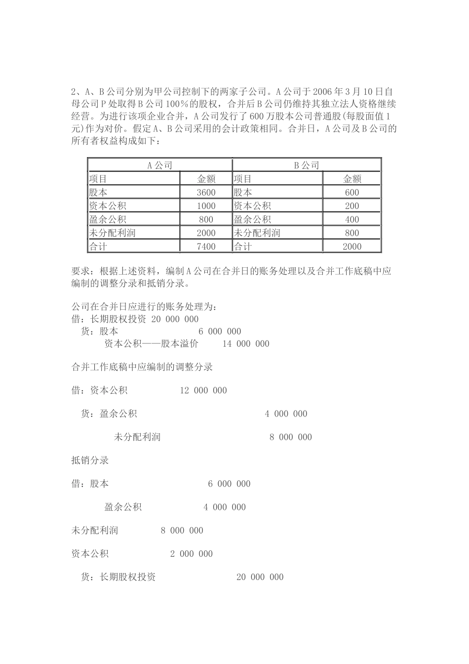 高级财务会计网上作业一_第3页